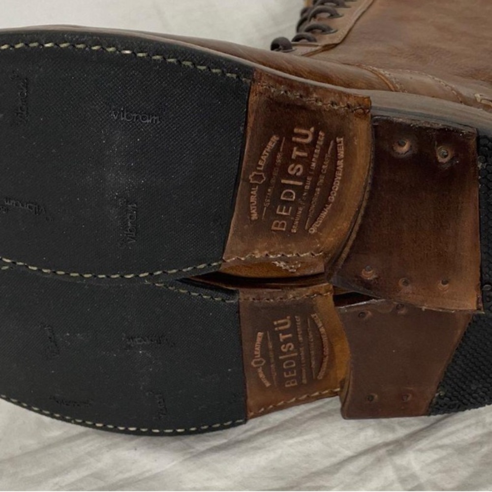 BED|STU Tan Leather Lace-Up Boots - Picture 3 of 16
